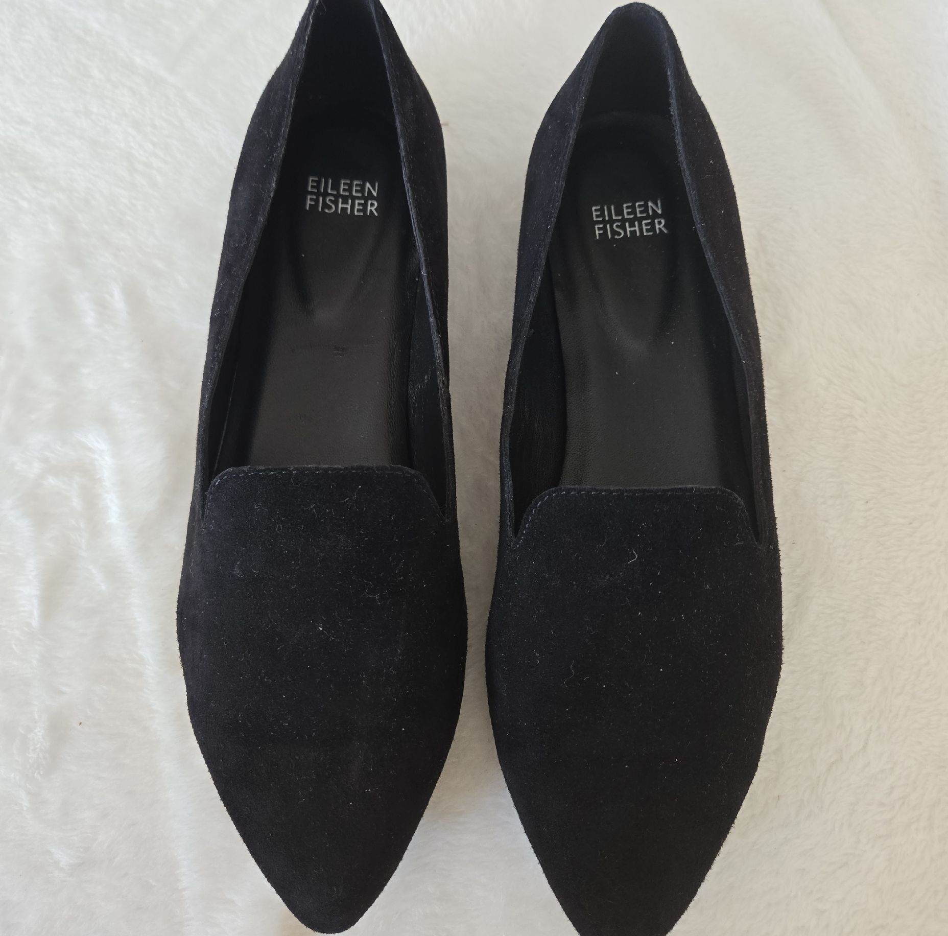 Eileen Fisher Black Suede Loafers - Sleek Slip-On